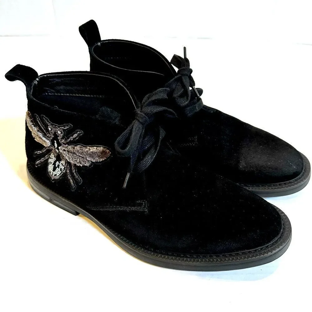 INC Darius Patch Chukkas Boots For Macy's Men's‎ Size 8.5 Black Suede